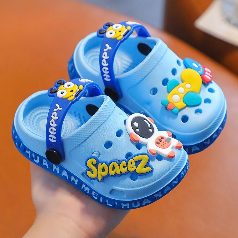 Children's Slippers Summer Girls' Cute Cartoon Indoor Soft-soled Non-slip Boys' Baby's Household Baotou Sandals Hole Shoes